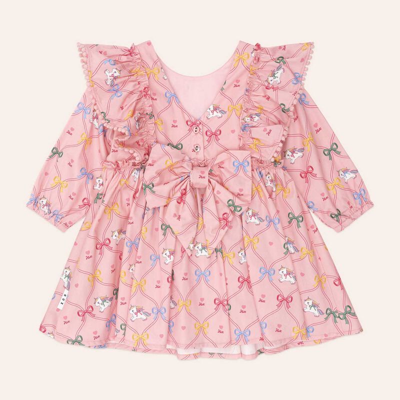 Huxbaby Unicorn Bow Dress 1-2Y image number 1